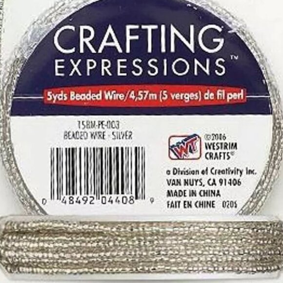 2 New Spools BEADED WIRE - Clear Silver-lined Beads - 10 Yards - Picture 1 of 3